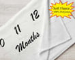 Personalized Mirror Monthly Milestone Blanket, Newborn Blanket, Baby Shower Gift Track Growth And Age Monthly