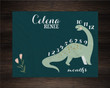 Personalized Dinosaur Monthly Milestone Blanket, Newborn Blanket, Baby Shower Keepsakes Gift