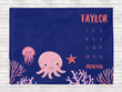 Personalized Octopus Monthly Milestone Blanket, Newborn Blanket, Baby Shower Gift Track Growth Keepsake