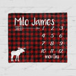 Personalized Moose Monthly Milestone Blanket, Newborn Blanket, Baby Shower Gift Adventure Awaits Monthly Growth