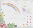 Unicorn & Rainbow Monthly Milestone Blanket, Floral Newborn Blanket, Baby Shower Gift Watch Me Grow Monthly