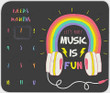 Headphone Rainbow Monthly Milestone Blanket, Let's Party Music Is Fun Newborn Blanket, Baby Shower Gift Never Stop Exploring