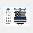 Personalized US Flag And Police Monthly Milestone Blanket, Newborn Blanket, Baby Shower Gift Newborn Growth Memory Keepsakes