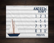 Personalized Sailboat Monthly Milestone Blanket, Newborn Blanket, Baby Shower Gift Never Stop Exploring