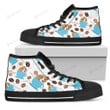 Coffee Beagle Fabric Pattern High Top Shoes