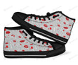Lipstick Red Lips Pattern Print High Top Shoes