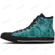 Paisley Print Teal High Top Shoes