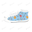 Bass Pattern White Classic High Top Canvas Shoes