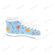 Bass Pattern White Classic High Top Canvas Shoes