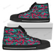 Pink Teal And Black Camouflage High Top Shoes