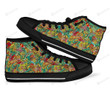 Hippie Psychedelic Paisley Peace Sign Pattern High Top Shoes