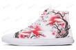 Moon And Pink Flowers High Top Shoes