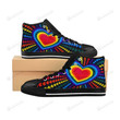 Rainbow Heart Stripe High Top Shoes