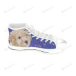 Poochon Dog White Classic High Top Canvas Shoes