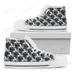 Black And White Octopus Pattern Print White High Top Shoes For Men And Women