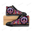 Flower Peace Sign High Top Shoes
