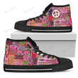 Graffiti Peace And Love Boho Peace First Be Nice Or Be Gone High Top Shoes