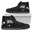 Pug Astronaut Flying In Spaceman Suit Eating Ice Cream High Top Shoes