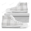White And Grey Plaid Pattern High Top Shoes