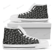 Fishing Hooks Pattern Print White High Top Shoes For Men And Women