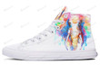 Watercolor Elephant High Top Shoes