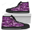 Dark Purple Camouflage Print High Top Shoes For Women
