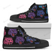 Colorful Tiger Head Black High Top Shoes