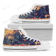 Autumn Leaves Print White High Top Shoes For Men And Women