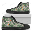 Tropical Palm Leaf And Toucan Print Black High Top Shoes For Men And Women