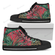 Pineapple Leaves Hawaii Pattern Print Men's High Top Shoes