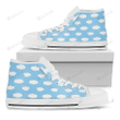 Sky Cloud Pattern Print White High Top Shoes For Men And Women