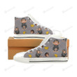 Chimpanzee Pattern White Classic High Top Canvas Shoes