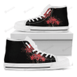 Red And Yellow Japanese Amaryllis Print White High Top Shoes For Men And Women
