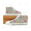 Roller Derby Pattern White Classic High Top Canvas Shoes