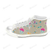 Roller Derby Pattern White Classic High Top Canvas Shoes
