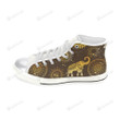 Elephant and Mandalas White Classic High Top Canvas Shoes