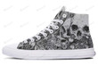 Skull Art Grey High Top Shoes