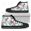 Dachshund Fabric Pattern Coffee High Top Shoes