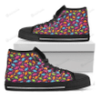 Sweet Candy Pattern Print Black High Top Shoes For Men And Women