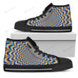 Psychedelic Wave Optical Illusion High Top Shoes