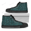 Turquoise Dragonfly Pattern Print Black High Top Shoes For Men And Women