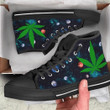 For Weed Lover Space Black High Top Shoes