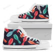 Watercolor Bowling Pins Pattern Print White High Top Shoes For Men And Women