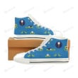 Golf Pattern White Classic High Top Canvas Shoes