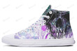 Purple Watercolor Skull High Top Shoes