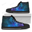 Teal Purple Stardust Galaxy High Top Shoes