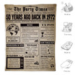 50 Years Ago Back In 1972 Blanket, 50th Birthday Gifts For Women For Men, 50th Birthday Decorations, Back In 1972 Newspaper Vintage Blanket Gift Idea For Old Women Men