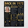 Personalized Back In 1972 Birthday Blanket, Back In 1972, Birthday Milestone, Customized Birthday Gifts For Mom For Dad