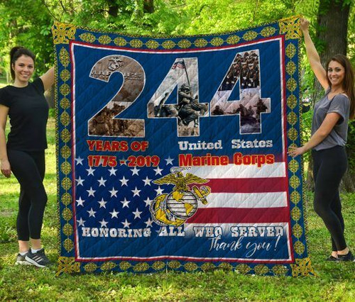 244 Years Of United States Marine Corps Quilt Blanket Great Customized Blanket Gifts For Birthday Christmas Thanksgiving