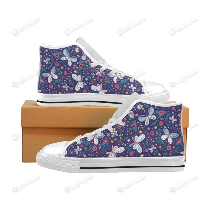 Colorful Butterfly High Top Shoes